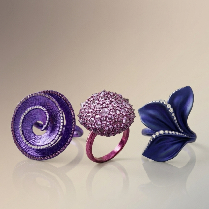 Colored titanium rings Colored titanium rings