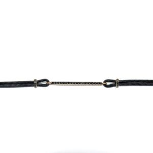 Bracciale barretta diamanti neri cordino nautico