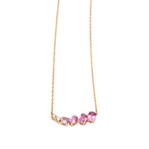 Girocollo zaffiri rosa e diamanti