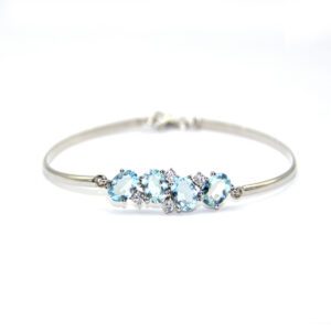 Bracciale acquemarine e diamanti